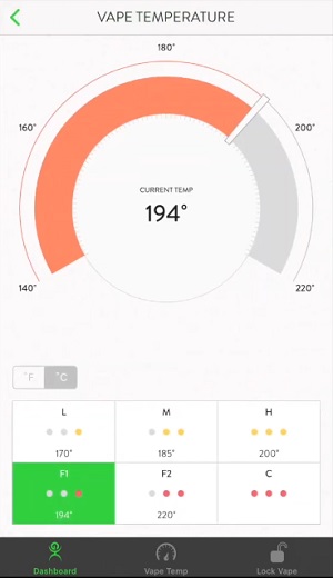 Temperatureinstellung über die App